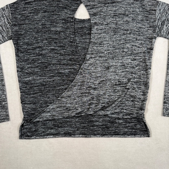 Rag & Bone Top Womens Medium Black Heather Mia Long Sleeve Open Back - Picture 10 of 15